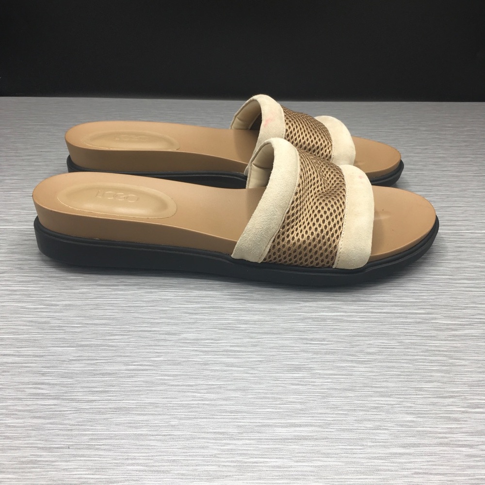 LOGO‎ Lori Goldstein Mesh Footbed Sandals Toffee 10